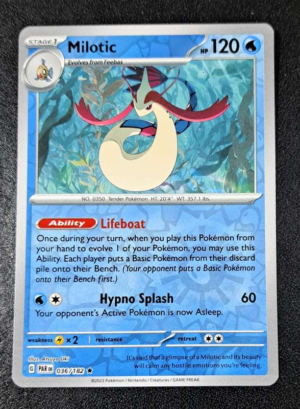 Pokemon Trading Cards - Milotic - 036/182 - Rare Reverse Holo - Paradox Rift - NM