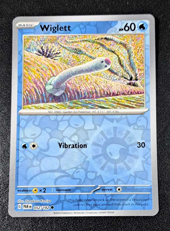 Pokemon Trading Cards - Wiglett - 052/182 - Reverse Holo - Paradox Rift - NM