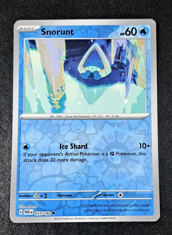 Pokemon Trading Cards - Snorunt - 037/182 - Reverse Holo - Paradox Rift - NM