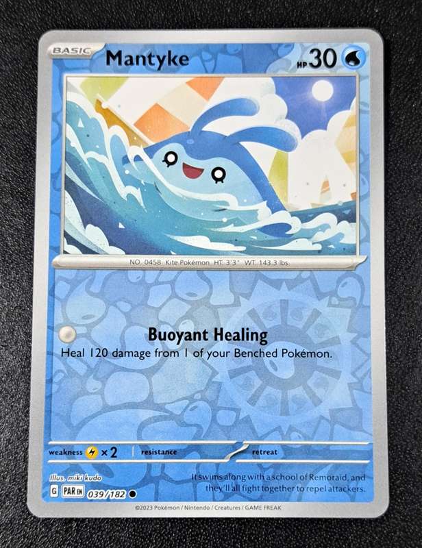 Pokemon Trading Cards - Mantyke - 039/182 - Reverse Holo - Paradox Rift - NM