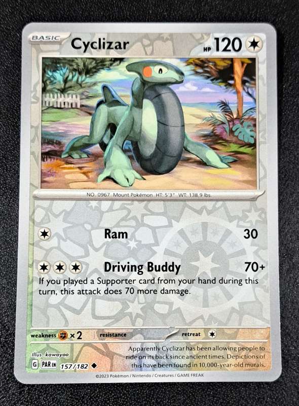 Pokemon Trading Cards - Cyclizar - 157/182 - Reverse Holo - Paradox Rift - NM