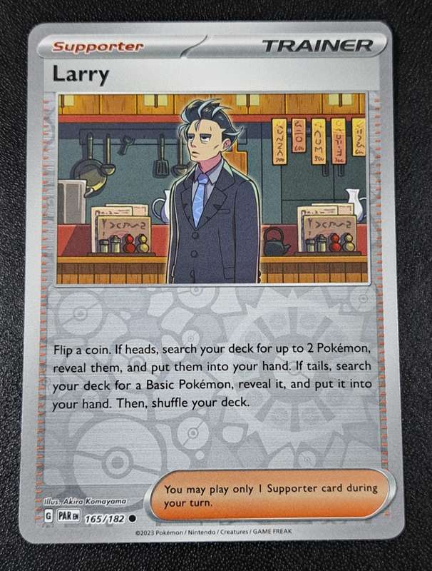 Pokemon Trading Cards - Larry - 165/182 - Reverse Holo - Paradox Rift - NM