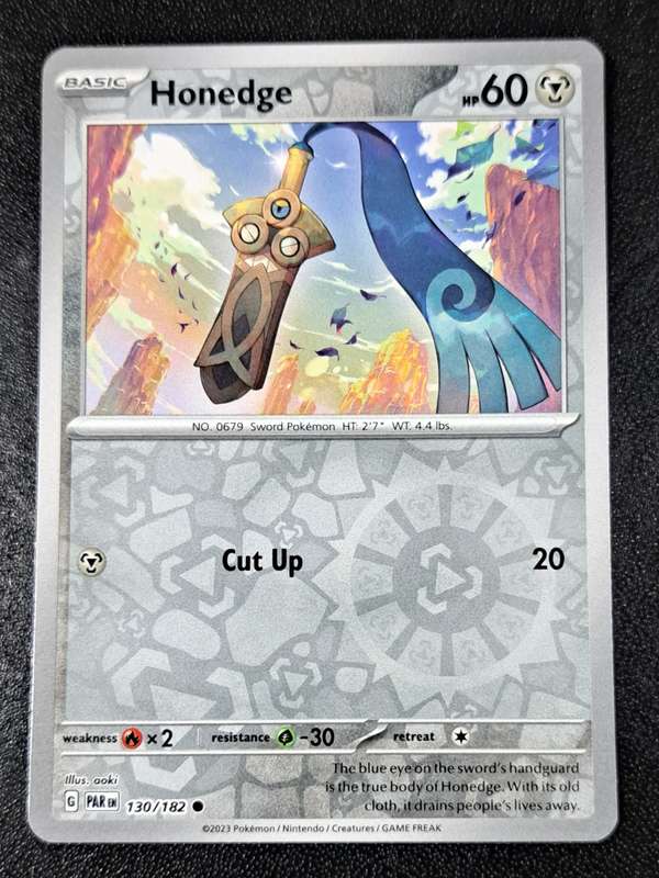 Pokemon Trading Cards - Honedge - 130/182 - Reverse Holo - Paradox Rift - NM