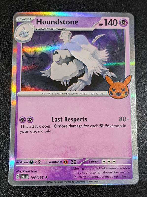 Pokemon Trading Cards - Houndstone - 106/198 - Holo Rare - Trick or Trade 2023 - NM