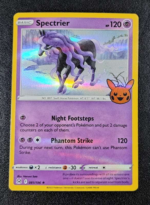 Pokemon Trading Cards - Spectrier - 081/196 - Holo Rare - Trick or Trade 2023 - NM