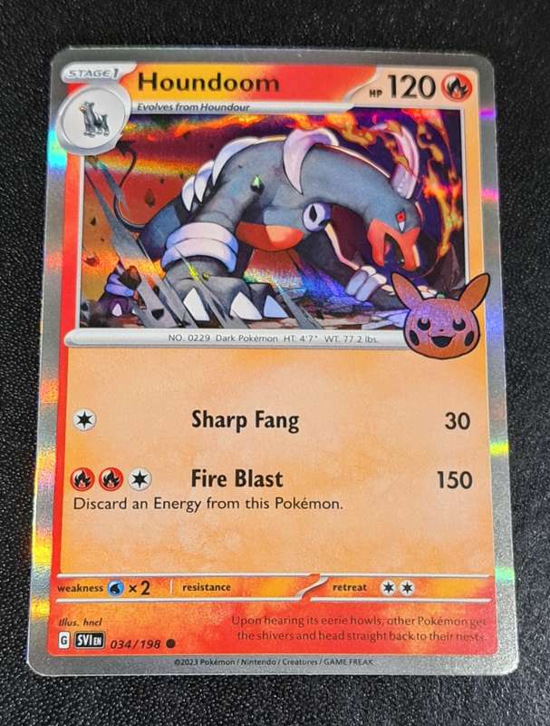 Pokemon Trading Cards - Houndoom - 034/198 - Holo Rare - Trick or Trade 2023 - NM