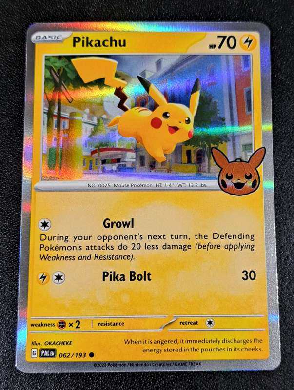 Pokemon Trading Cards - Pikachu - 062/193 - Holo Rare - Trick or Trade 2023 - NM