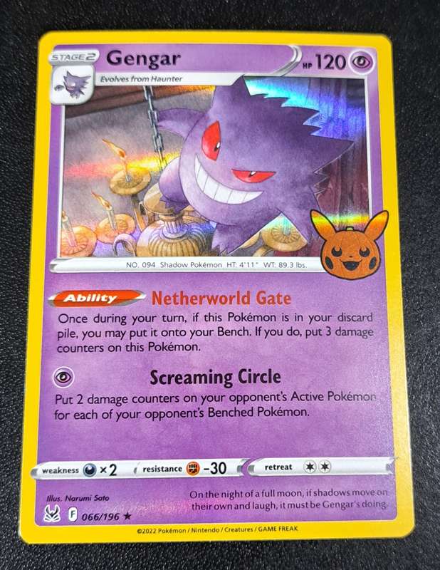 Pokemon Trading Cards - Gengar - 066/196 - Holo Rare - Trick or Trade 2023 - NM