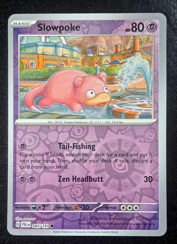 Pokemon Trading Cards - Slowpoke - 085/193 - Reverse Holo - Paldea Evolved NM