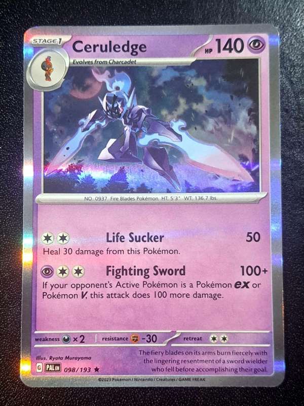 Pokemon Trading Cards - Ceruledge - 098/193 - Holo Rare - Paldea Evolved NM