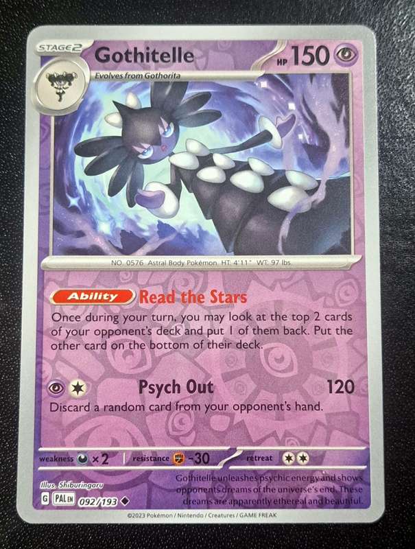 Pokemon Trading Cards - Gothitelle - 092/193 - Reverse Holo - Paldea Evolved NM