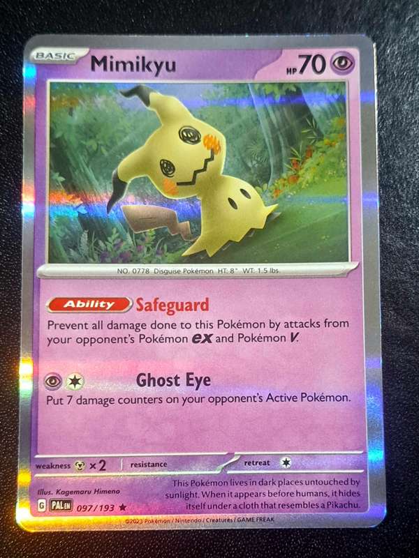 Pokemon Trading Cards - Mimikyu - 097/193 - Holo Rare - Paldea Evolved NM