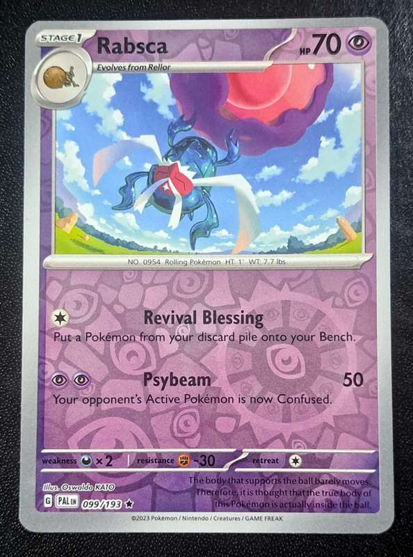 Pokemon Trading Cards - Rabsca - 099/193 - Rare Reverse Holo - Paldea Evolved NM