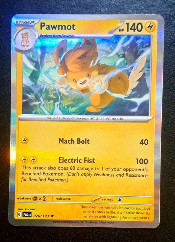 Pokemon Trading Cards - Pawmot - 076/193 - Holo Rare - Paldea Evolved NM