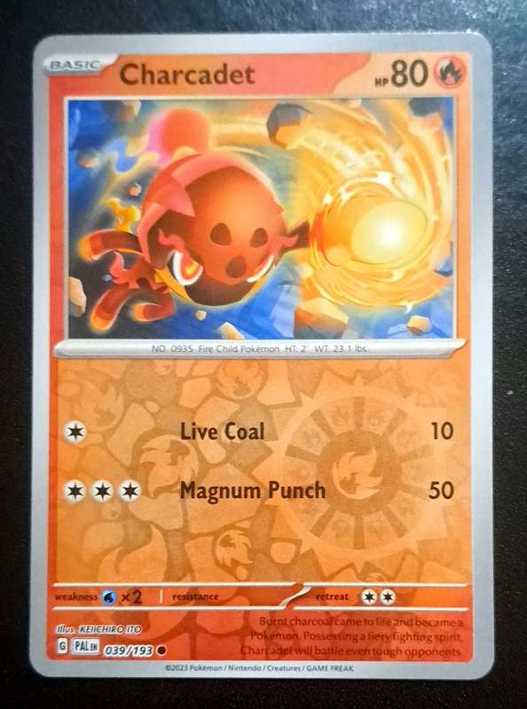 Pokemon Trading Cards - Charcadet - 039/193 - Reverse Holo - Paldea Evolved NM