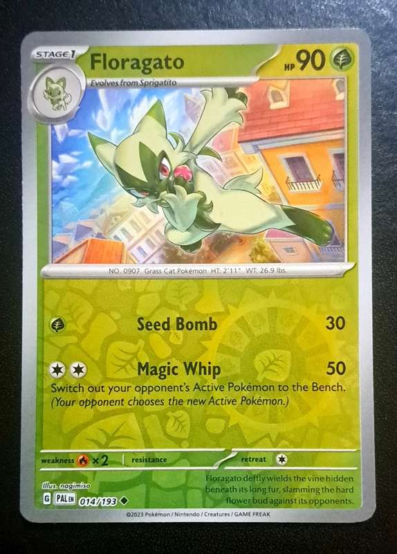 Pokemon Trading Cards - Floragato - 014/193 - Reverse Holo - Paldea Evolved NM