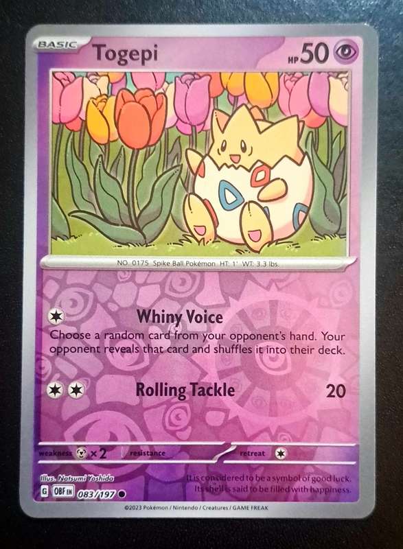 Pokemon Trading Cards - Togepi - 083/197 - Reverse Holo - Obsidian Flames - NM