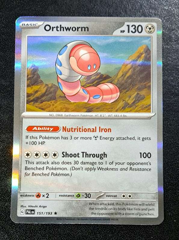 Pokemon Trading Cards - Orthworm - 151/193 - Holo Rare - Paldea Evolved NM