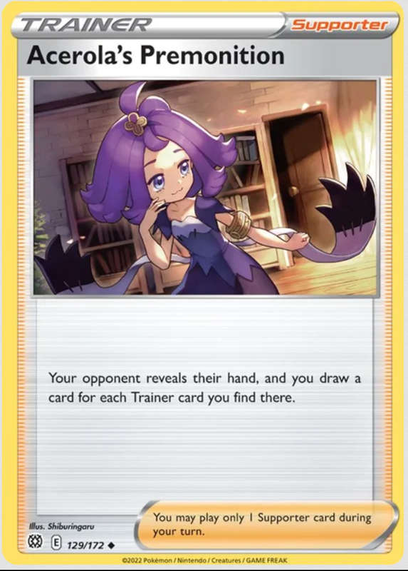 Pokemon Trading Cards - Acerola`s Premonition - 129/172 - Brilliant Stars - NM