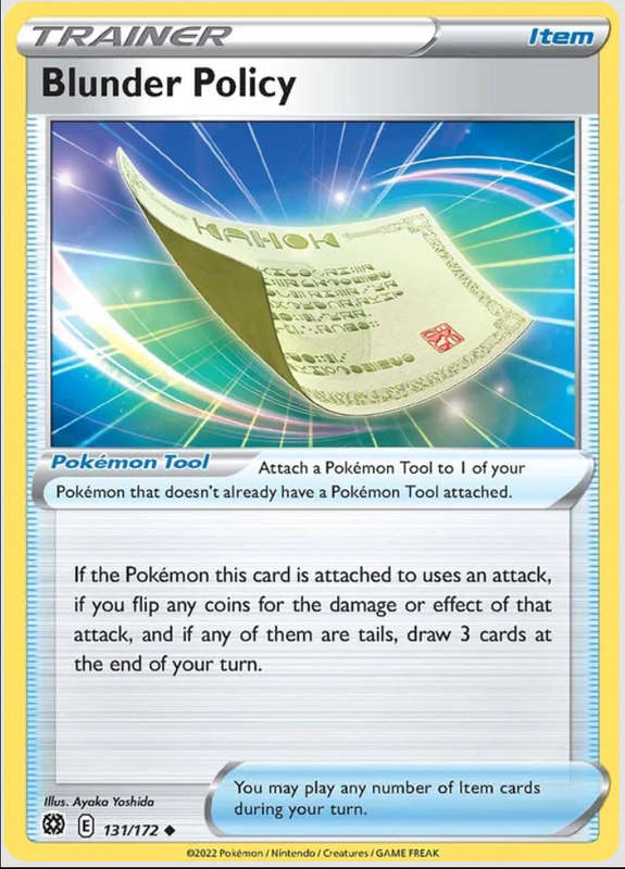 Pokemon Trading Cards - Blunder Policy - 131/172 - Brilliant Stars - NM