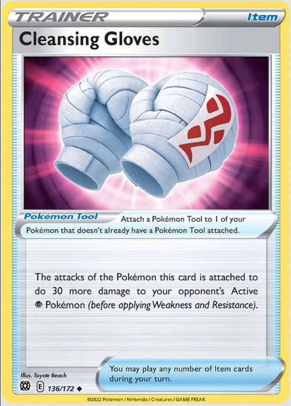 Pokemon Trading Cards - Cleansing Gloves - 136/172 - Brilliant Stars - NM