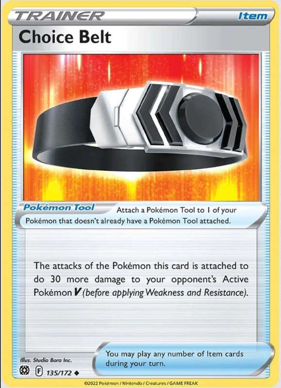 Pokemon Trading Cards - Choice Belt - 135/172 - Brilliant Stars - NM
