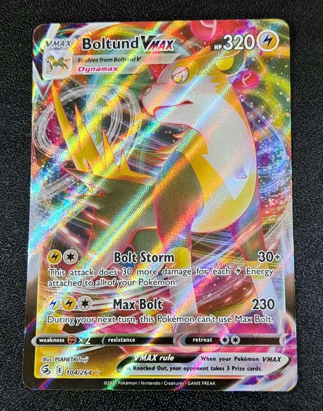 Pokemon Trading Cards - Boltund VMAX - 104/264 - Ultra Rare - Fusion Strike - (NM)