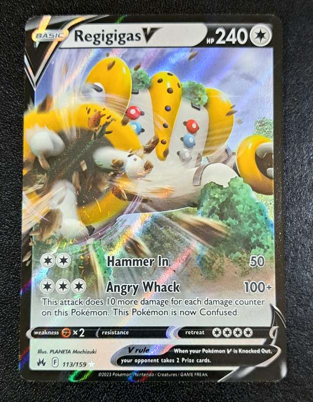 Pokemon Trading Cards - Regigigas V - 113/159 - Ultra Rare - Crown Zenith Singles (NM)