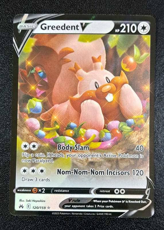 Pokemon Trading Cards -  Greedent V - 120/159 - Ultra Rare - Crown Zenith Singles (NM)