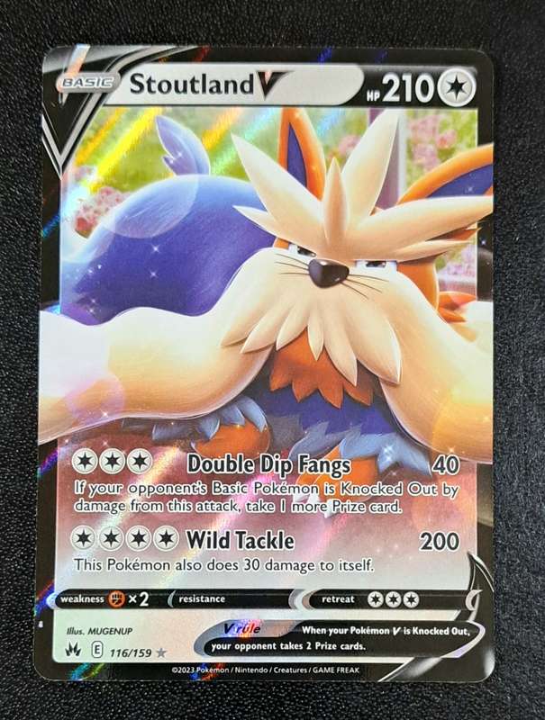 Pokemon Trading Cards -  Stoutland V - 116/159 - Ultra Rare - Crown Zenith Singles (NM)