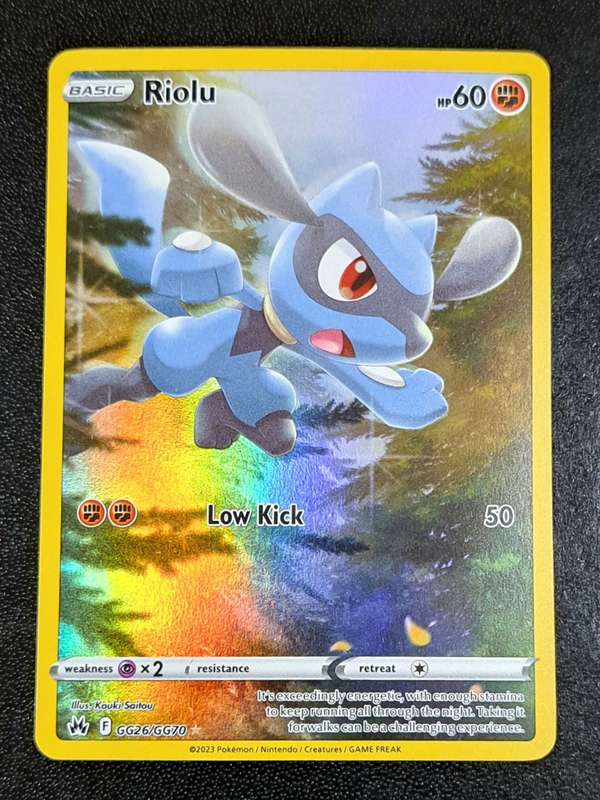 Pokemon Trading Cards - Riolu - GG26/GG70 - Holo Rare Crown Zenith Singles - (NM)