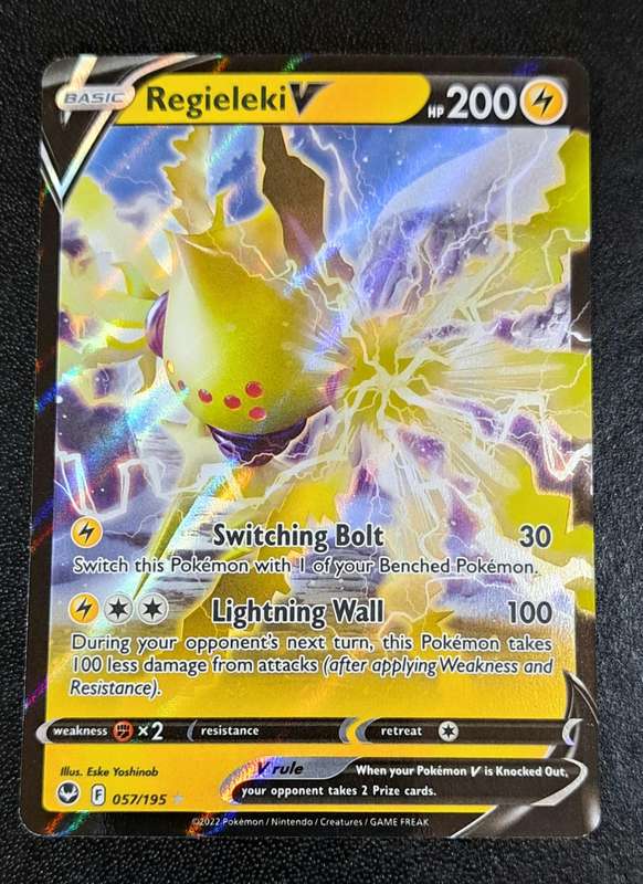 Pokemon Trading Cards - Regieleki V - 057/195 - Ultra Rare - Silver Tempest - (NM)