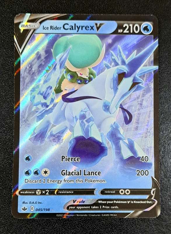 Pokemon Trading Cards - Ice Rider Calyrex V - 045/198 - Ultra Rare - Chilling Reign - (NM)