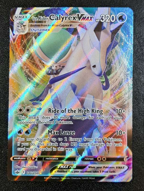 Pokemon Trading Cards - Ice Rider Calyrex VMAX - 046/198 - Ultra Rare - Chilling Reign - (NM)