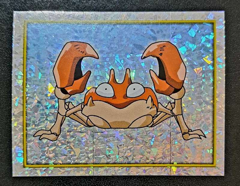 2000 Merlin Series 2 - Pokemon - Krabby #114 - Prism Foil - Sticker Card - NM