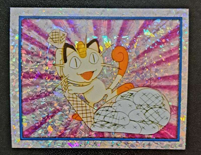 2000 Merlin Series 2 - Pokemon -  Meowth #38 - Prism Foil - Sticker Card - NM