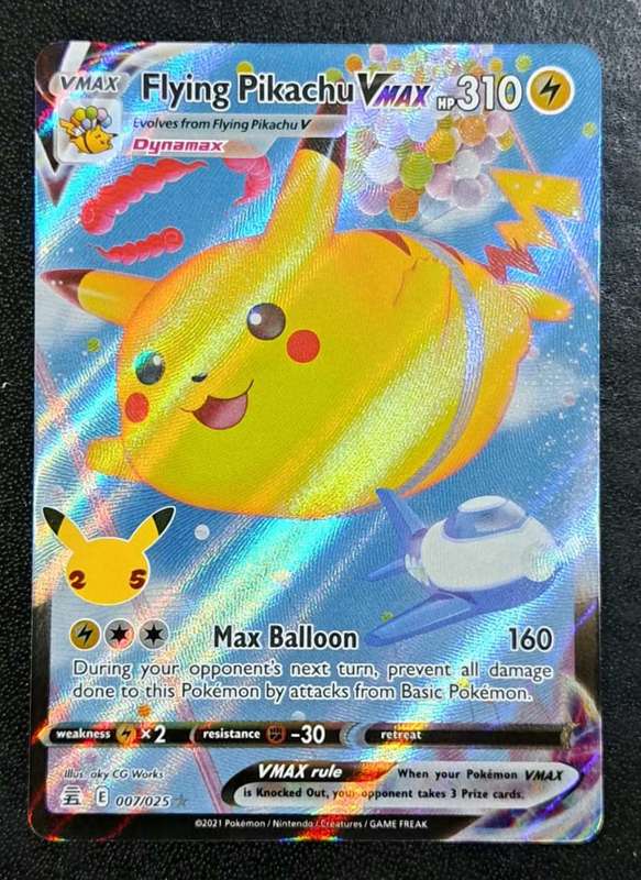 Pokemon Trading Cards - Flying Pikachu VMAX - 7/25 - Ultra Rare Celebrations Singles - NM