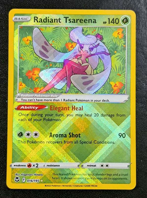 Pokemon Trading Cards - Radiant Tsareena - 016/195 - Radiant Rare - Silver Tempest  (NM)