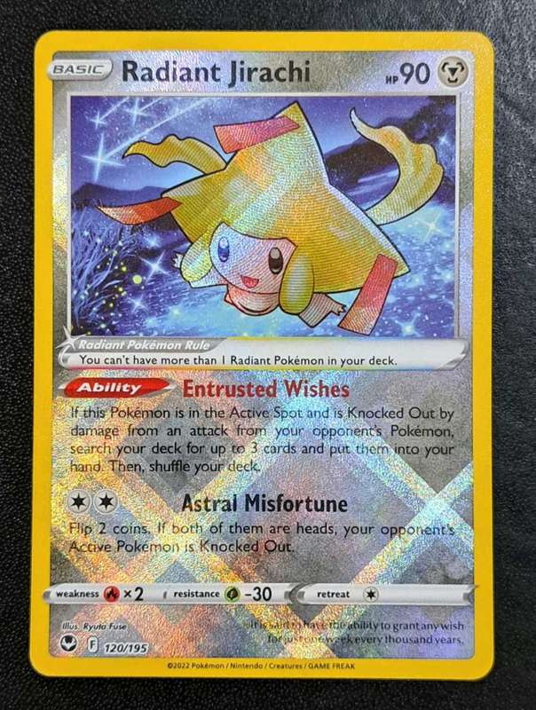 Pokemon Trading Cards - Radiant Jirachi - 120/195 - Radiant Rare - Silver Tempest  (NM)