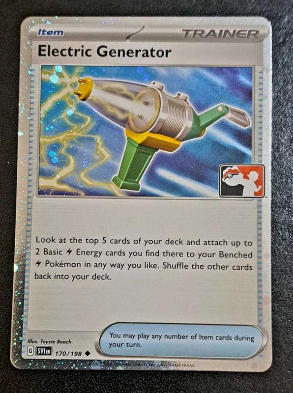 Pokemon Trading Cards - Electric Generator - 170/198 - Cosmos Holo - Prize Pack Series - NM