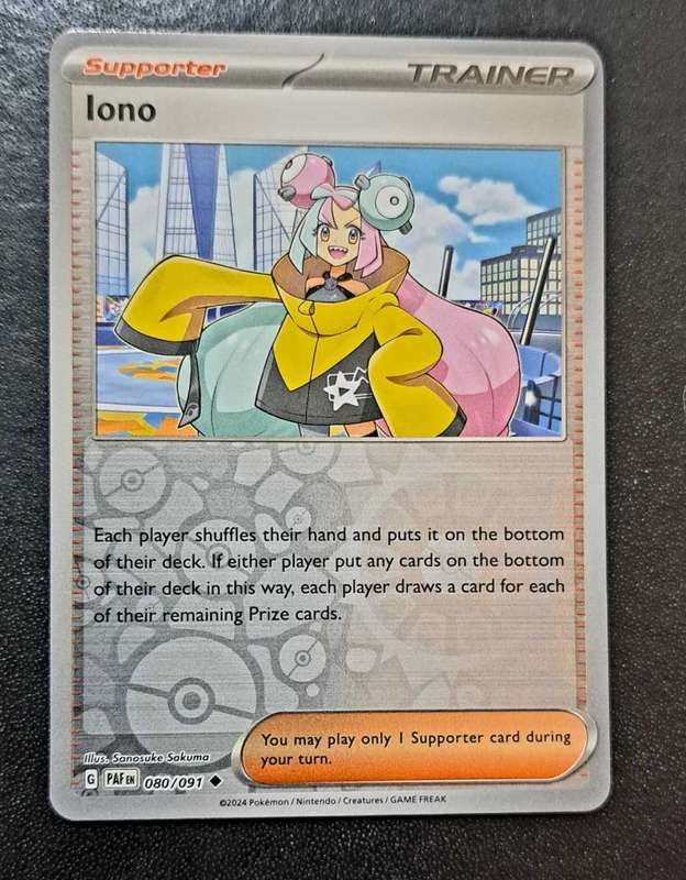 Pokemon Trading Cards - Iono - 080/091 - Reverse Holo - Paldean Fates - NM