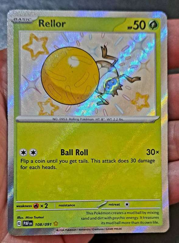 Pokemon Trading Cards - TCG - Rellor - 108/091 - Shiny Rare - Paldean Fates Singles - NM