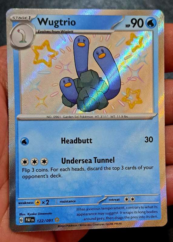 Pokemon Trading Cards - TCG - Wugtrio - 122/091 - Shiny Rare - Paldean Fates Singles - NM