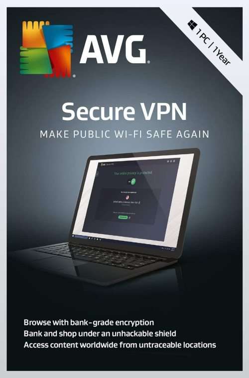 AVG Secure VPN 1 Device (Unlimited Traffic) New Years Special!!!