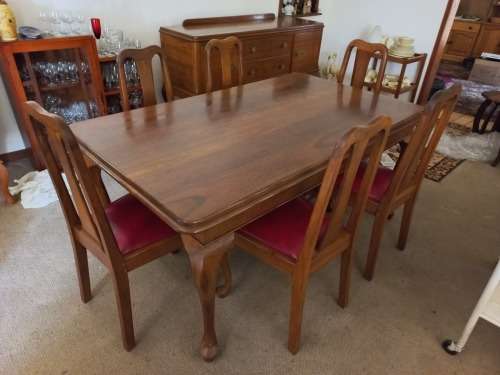 Complete Kiaat Dining Set (African teak, wild teak, bloodwood)