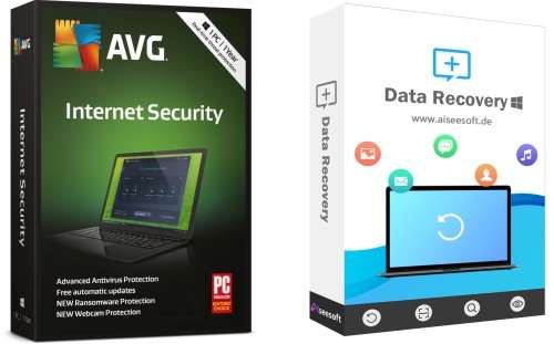 AVG Internet Security 1 Devices (Antivirus + Firewall) + Aiseesoft Data Recovery 1 PC 1 Year License