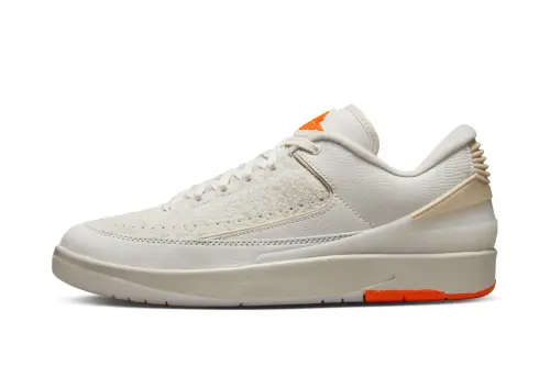 Shelflife x Air Jordan 2 Retro Low SP - White/Sail-Light Bone-Bright Mandarin - DV7128-110. UK 8