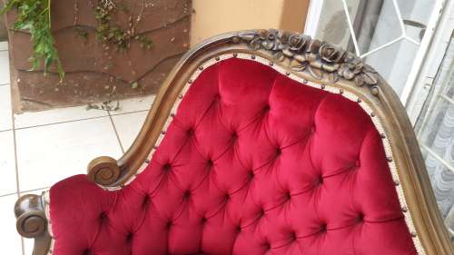 Stunning Royal Red Vintage Carved sofa
