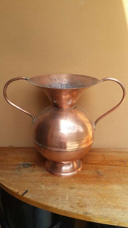 Large ornamental Copperized urn
