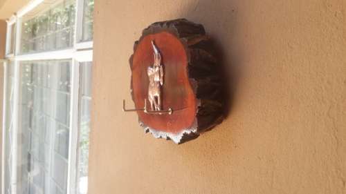 Beautiful Elephant and wood key holder